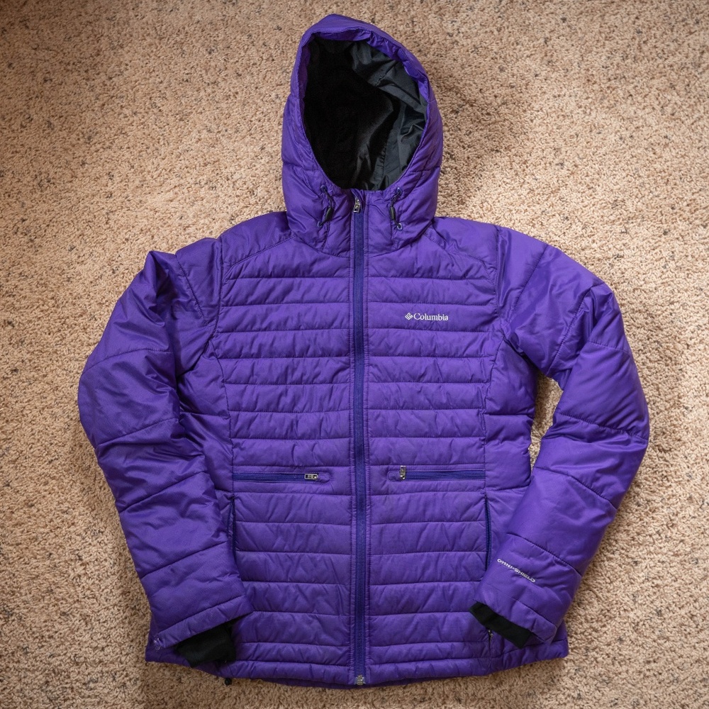 Columbia Purple Light Weight Puffer Coat Size L